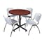 Kobe Kobe Round Table & Chair Set, Wood, Metal, Plastic Top, Cherry TKB42RNDCH47GY - alternate 1